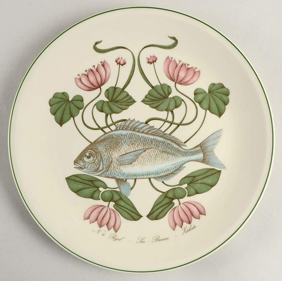 Atlantic (Fish, Flowers, Cream) Dinner Plate by Villeroy & Boch-1