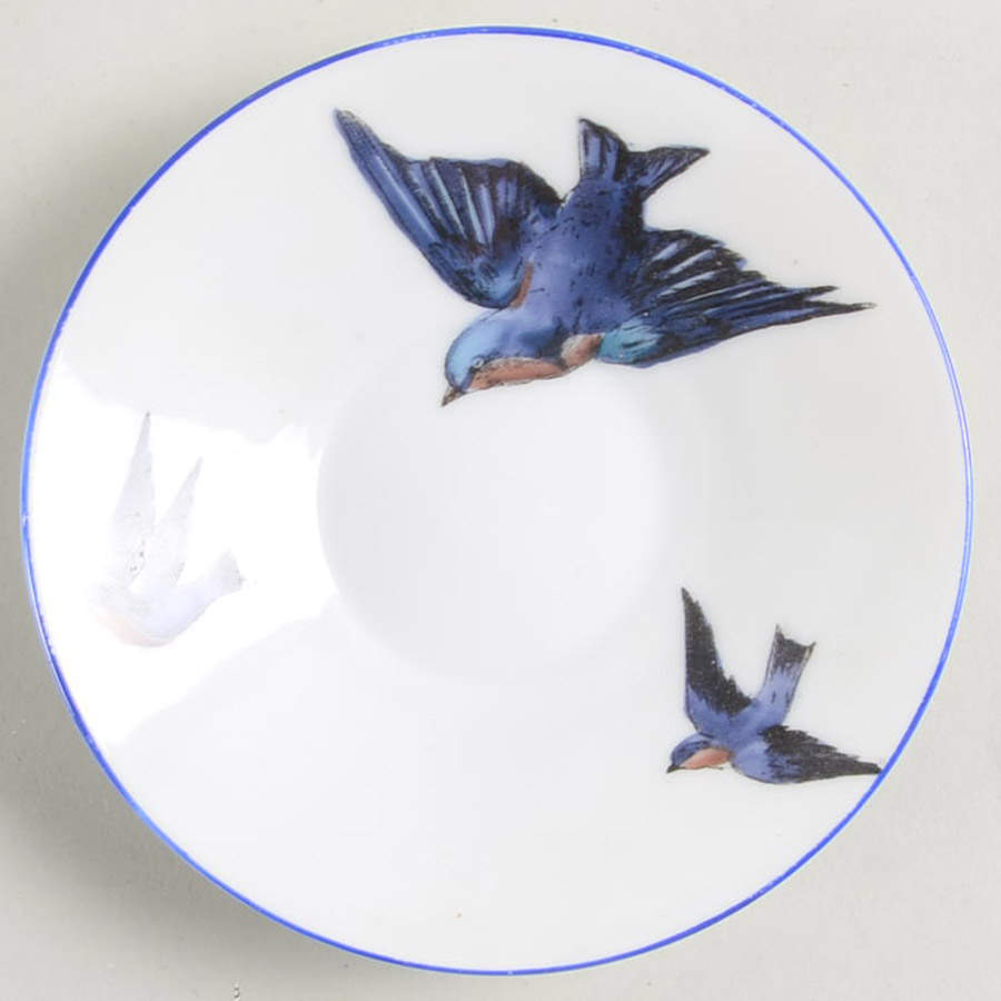 Blue Bird Saucer for Demitasse Cup by Victoria (Austria)-1