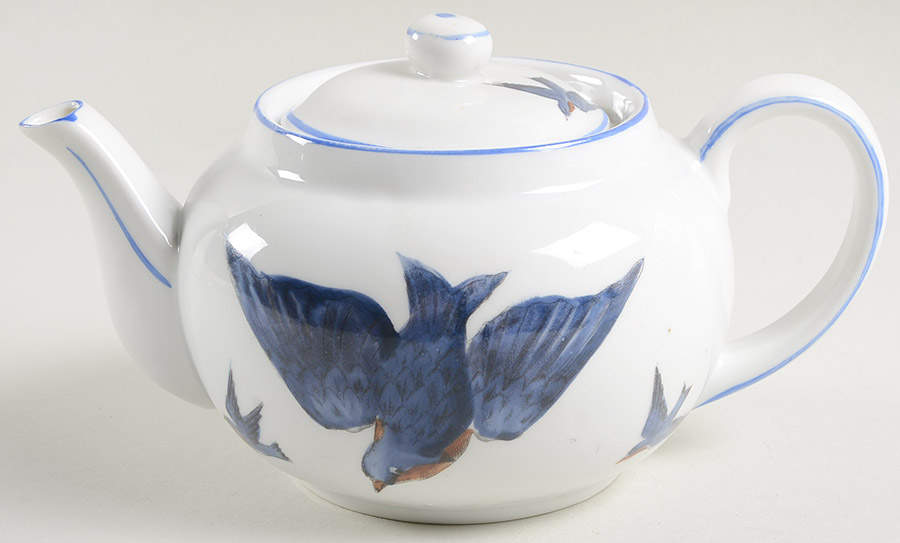 Blue Bird Mini Teapot & Lid by Victoria (Austria)-1