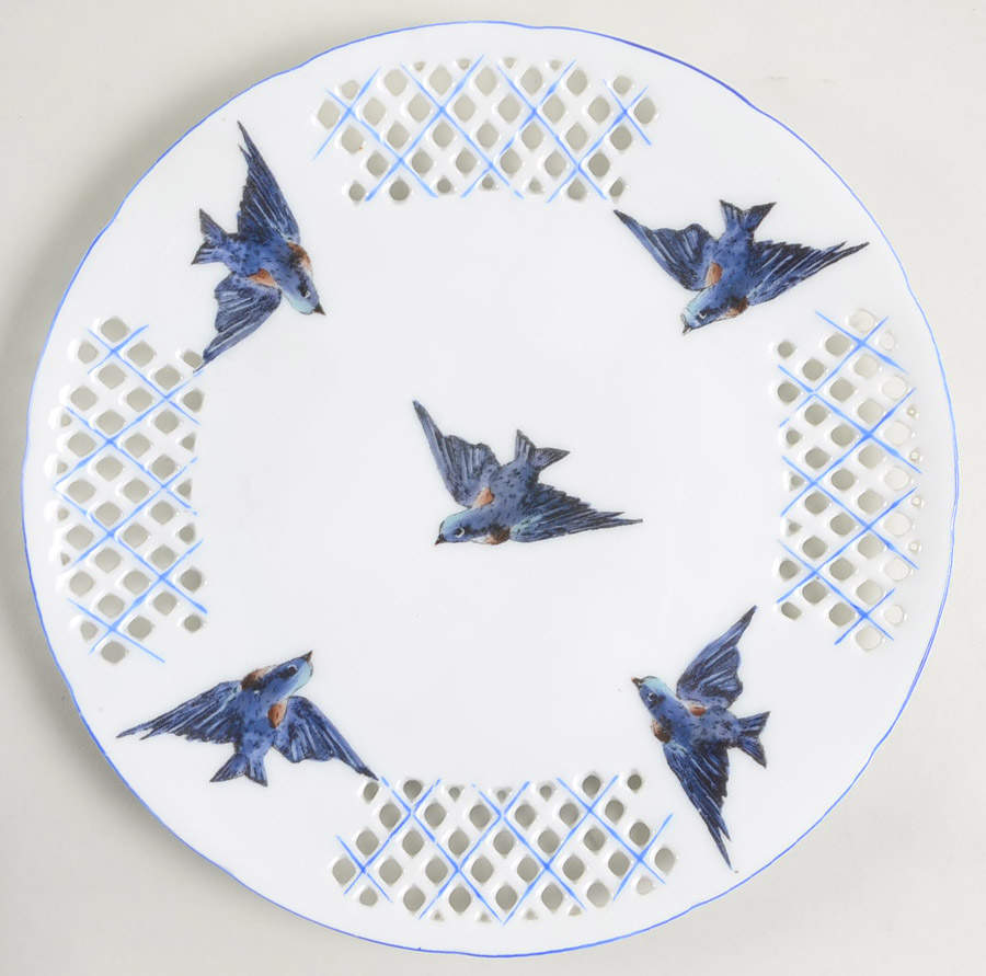 Blue Bird Cookie Plate by Victoria (Austria)-1