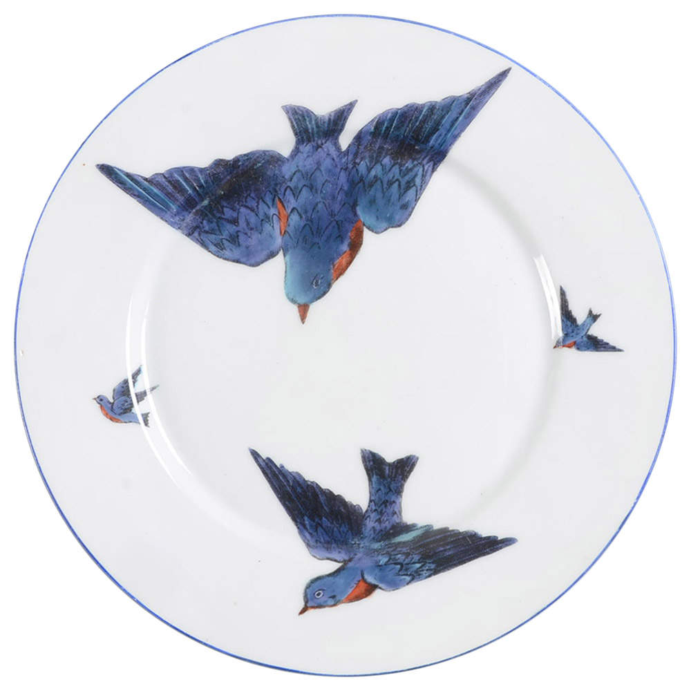 Blue Bird Dinner Plate by Victoria (Austria)-1