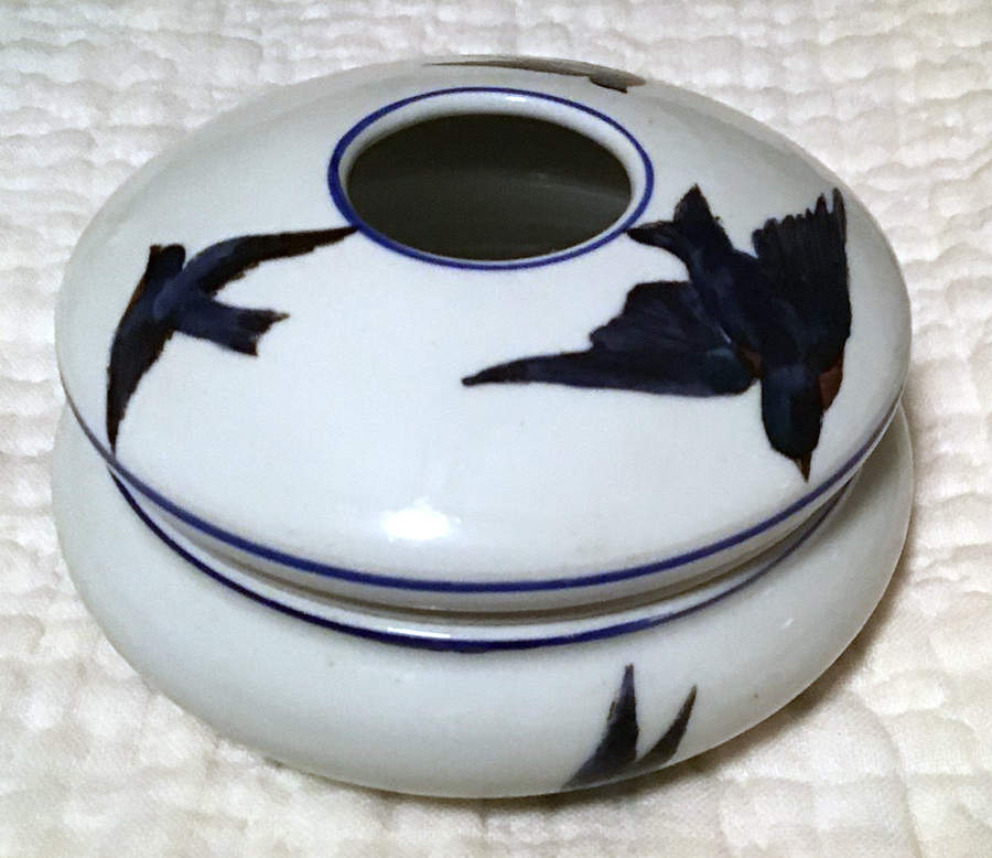 Blue Bird Hair Receiver & Lid by Victoria (Austria)-1