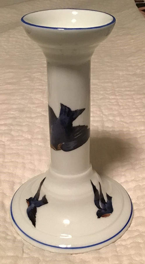 Blue Bird 5" Candlestick by Victoria (Austria)-1