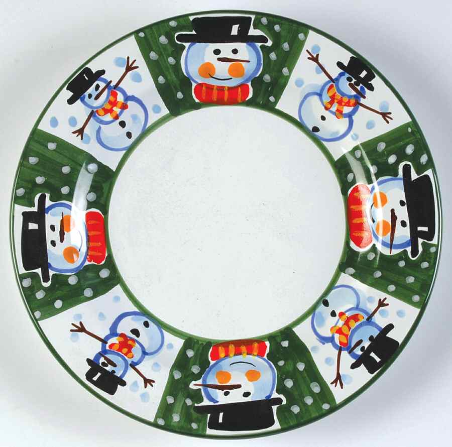 Snowman Salad Plate by Vietri (Italy)-1