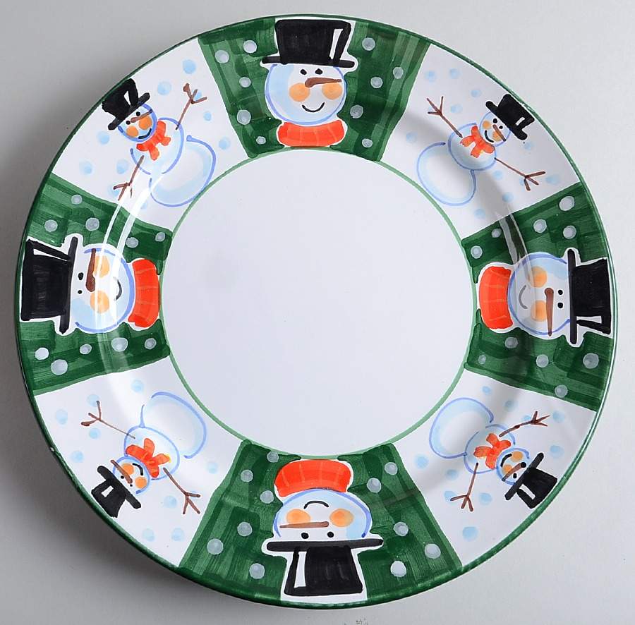 Snowman 13" Chop Plate (Round Platter) by Vietri (Italy)-1