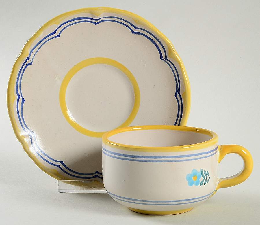 CEI9 Flat Cup & Saucer Set by Ceramica Artistica (CAS Vietri)-1
