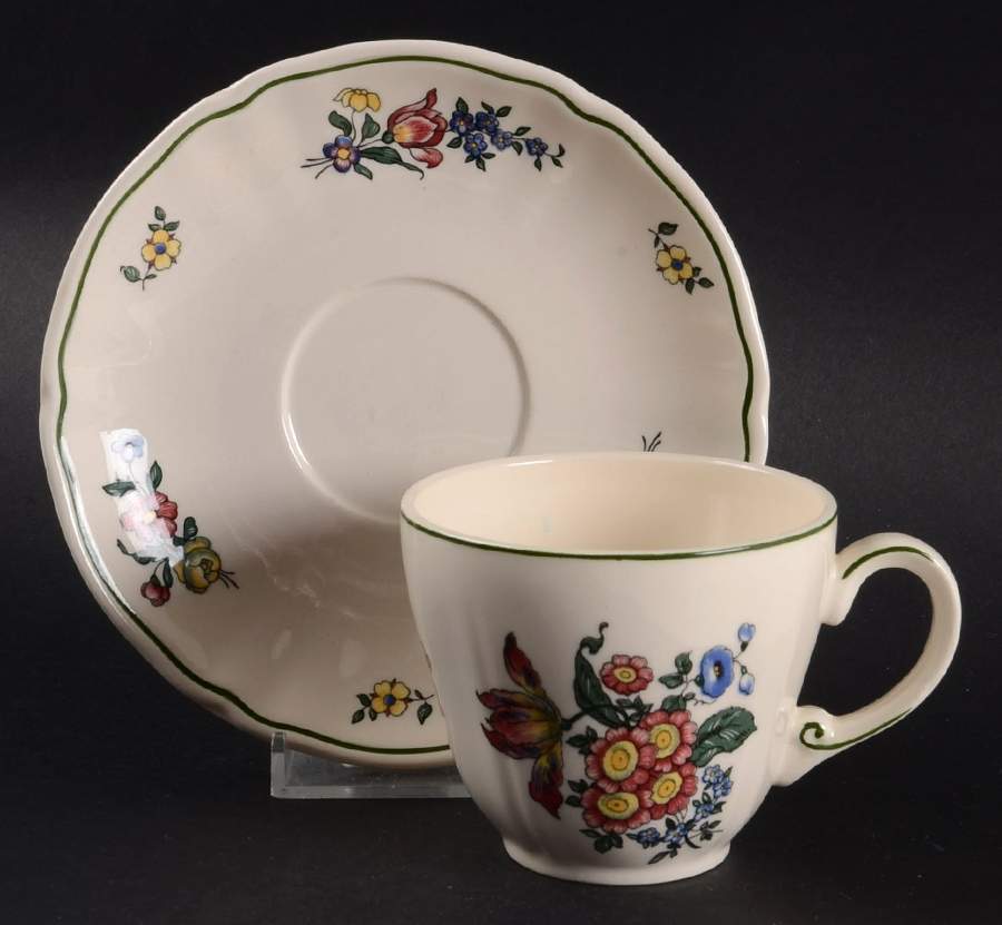Alt Strasburg (Trim On Edge) Flat Cup & Saucer Set by Villeroy & Boch-1