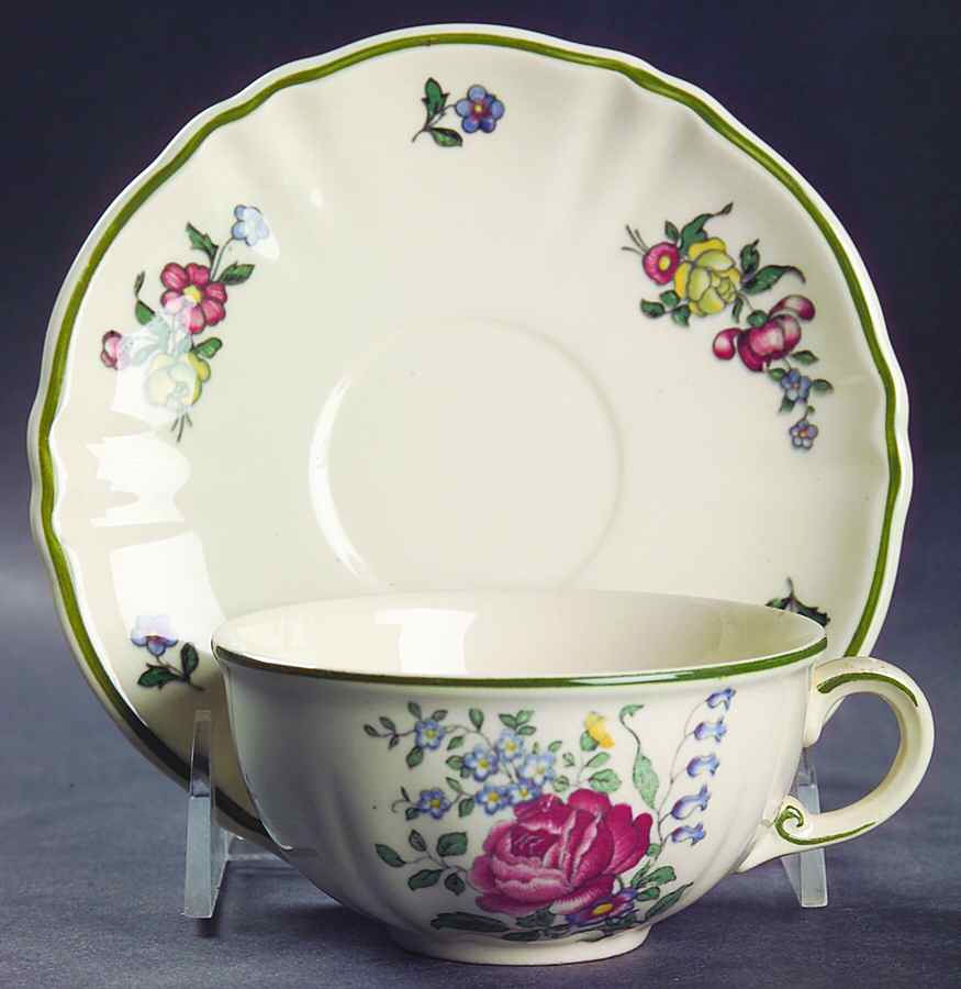 Alt Strasburg (Trim On Edge) Flat Cup & Saucer Set by Villeroy & Boch-1