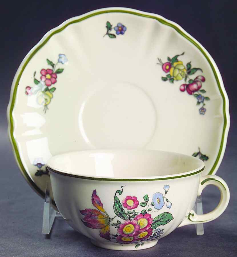 Alt Strasburg (Trim On Edge) Flat Cup & Saucer Set by Villeroy & Boch-1