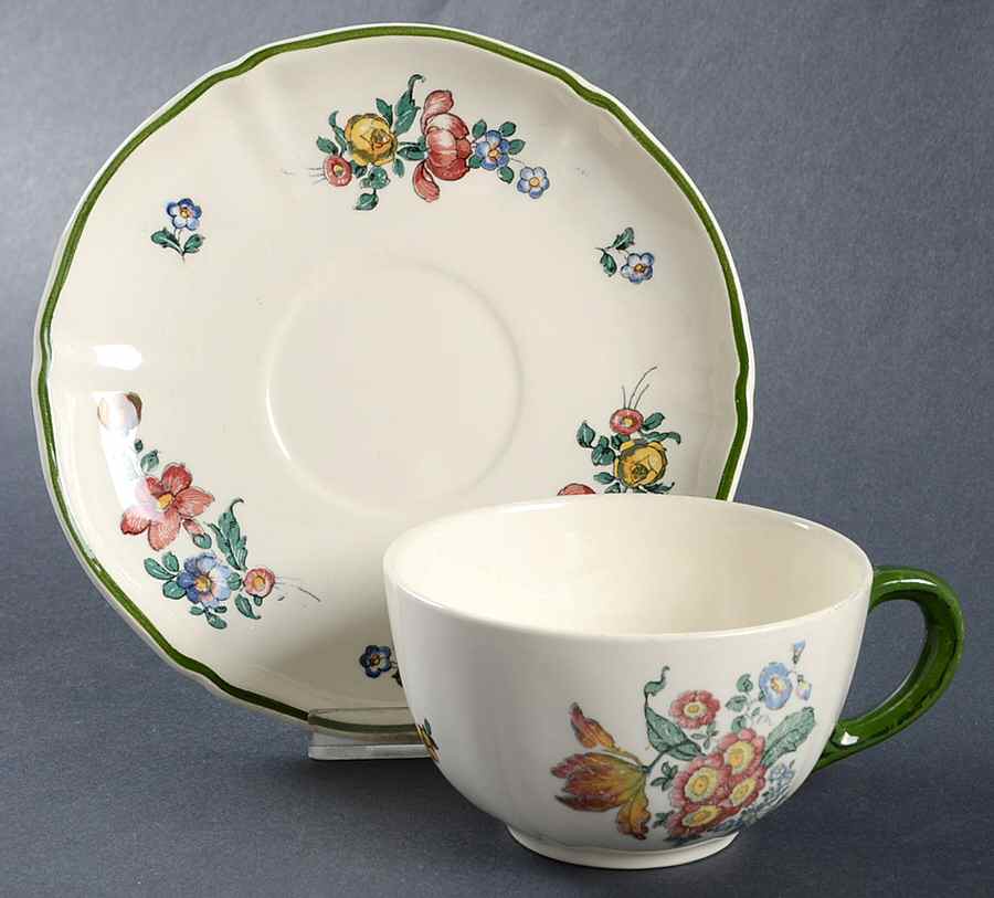 Alt Strasburg (Trim On Edge) Flat Cup & Saucer Set by Villeroy & Boch-1