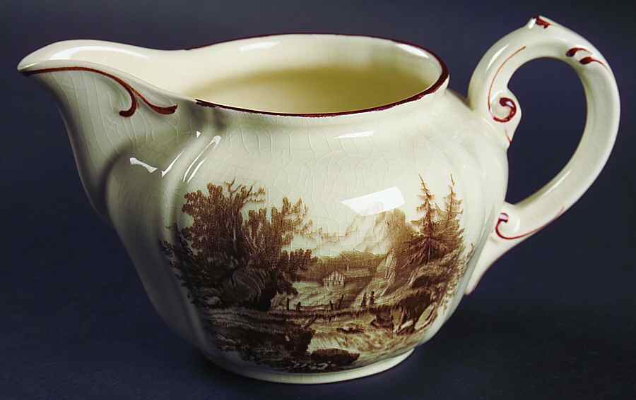 Alpina (Scalloped, Brown Scene) Creamer by Villeroy & Boch-1