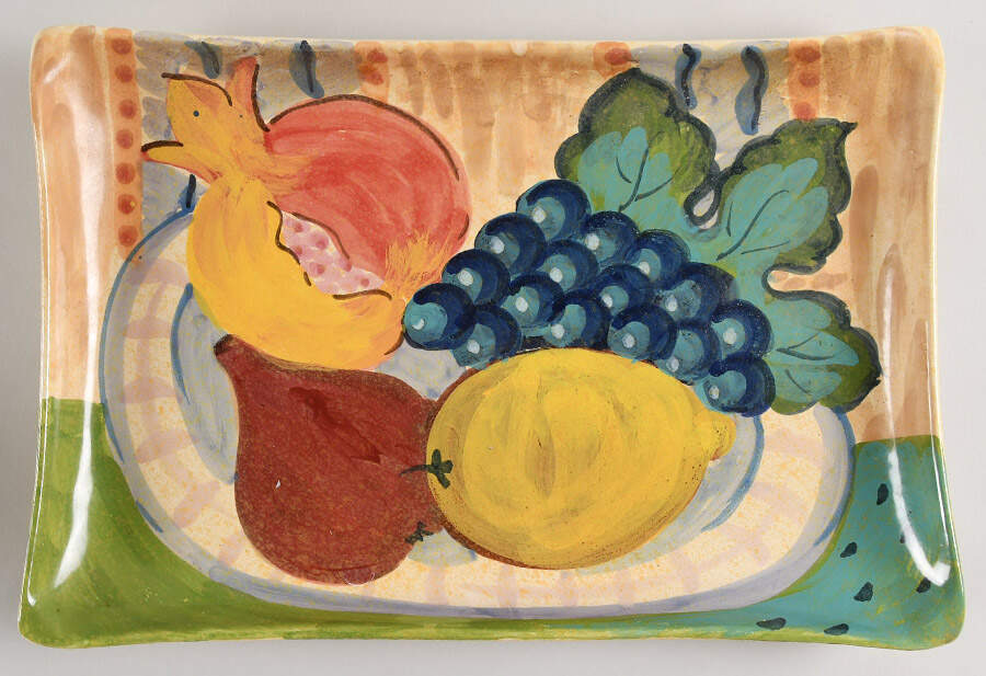Fall Fruit 15" Rectangular Serving Platter by Vietri (Italy)-1