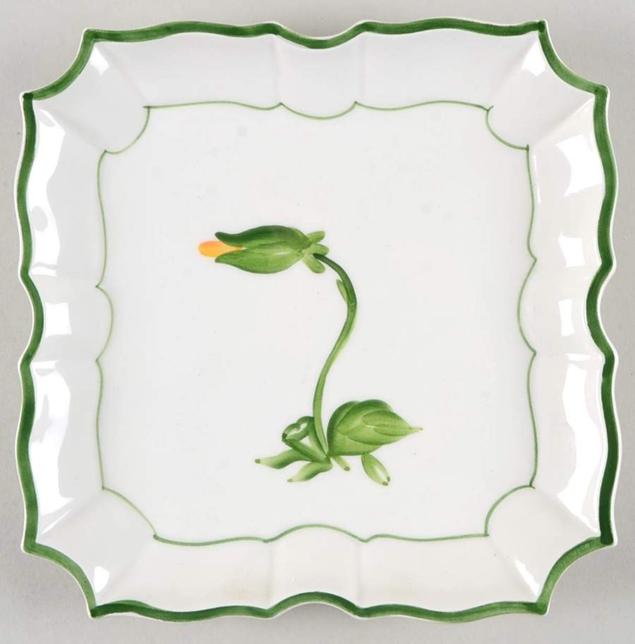 Blue Morning Glory Salad/Dessert Plate by Vietri (Italy)-1