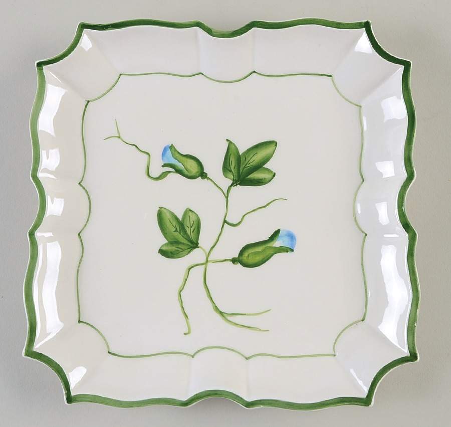 Blue Morning Glory Salad/Dessert Plate by Vietri (Italy)-1