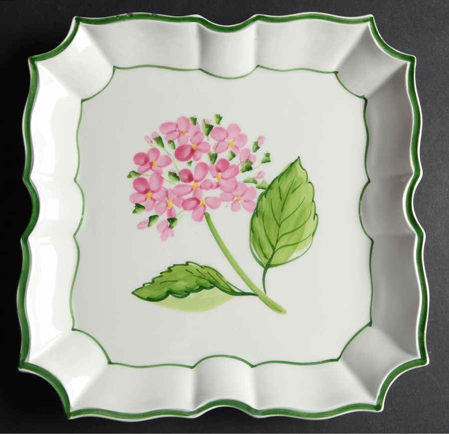 Pink Hydrangea Wall Plate by Vietri (Italy)-1