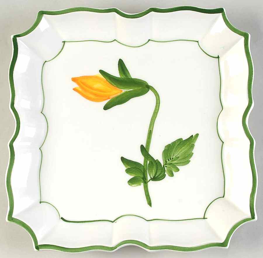 Yellow Pansy Salad/Dessert Plate by Vietri (Italy)-1