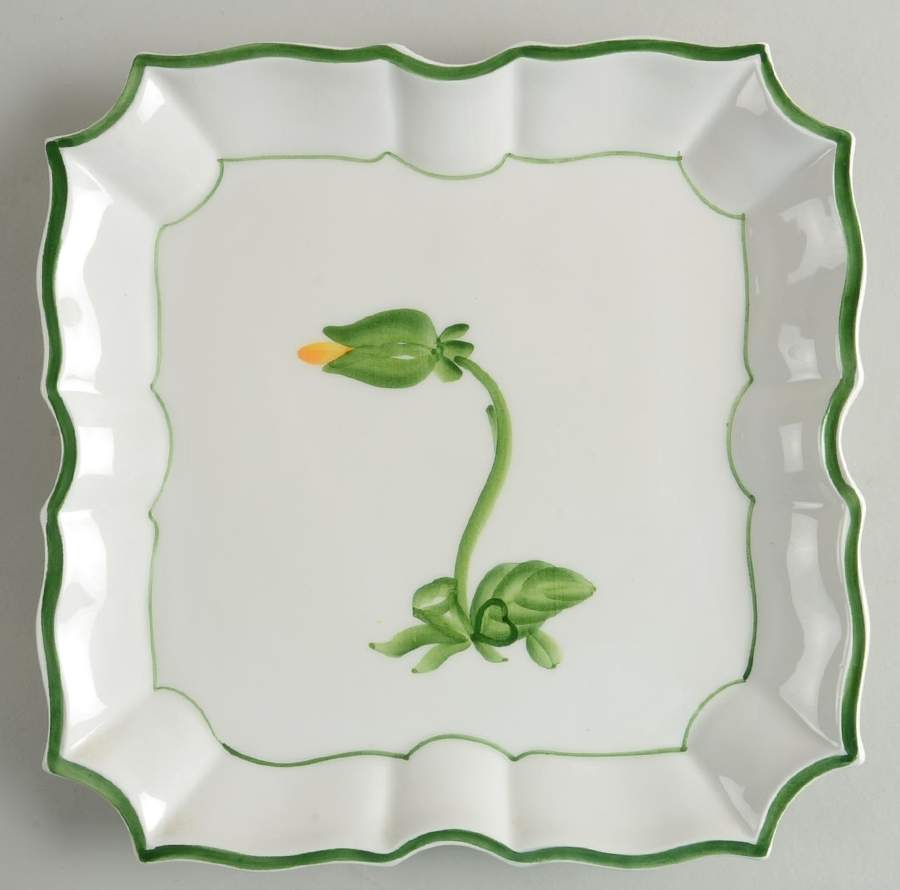 Yellow Pansy Salad/Dessert Plate by Vietri (Italy)-1