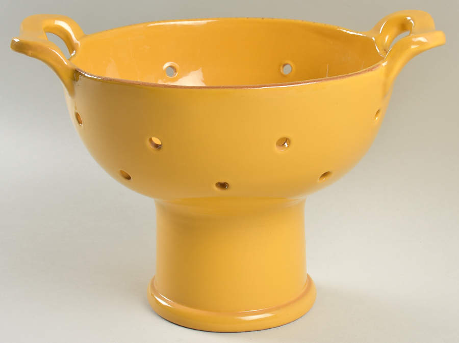 Fantasia Yellow (Solid Color) Ceramic Colander by Vietri (Italy)-1