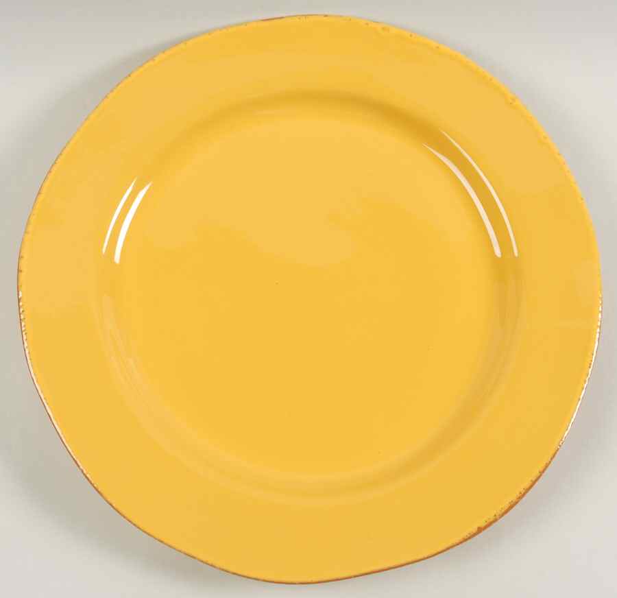 Fantasia Yellow (Solid Color) Large Dinner Plate by Vietri (Italy)-1