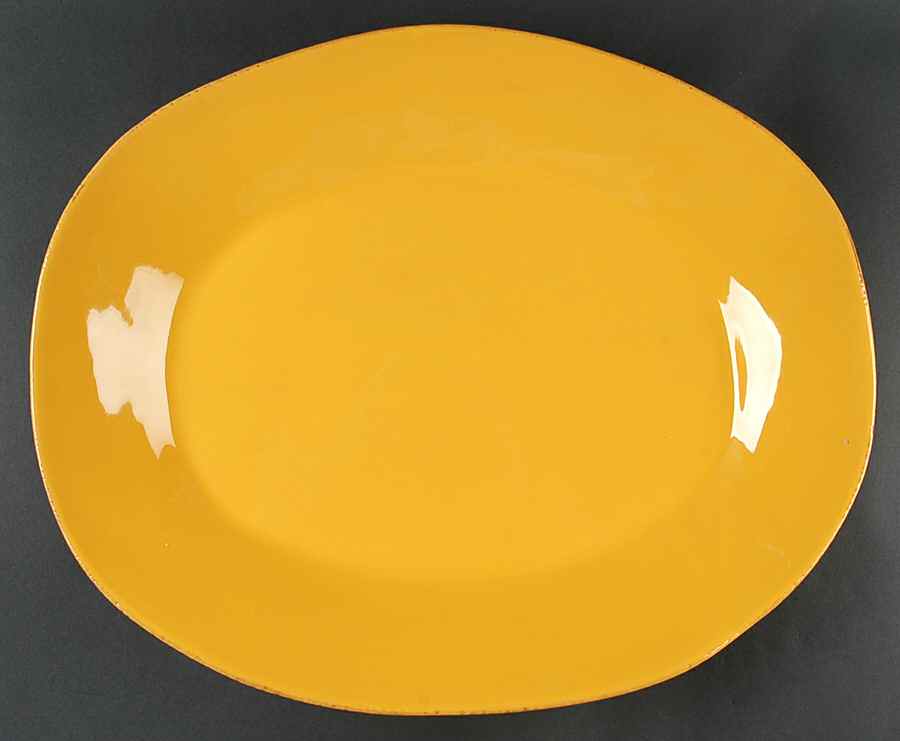 Fantasia Yellow (Solid Color) 19" Oval Serving Platter by Vietri (Italy)-1