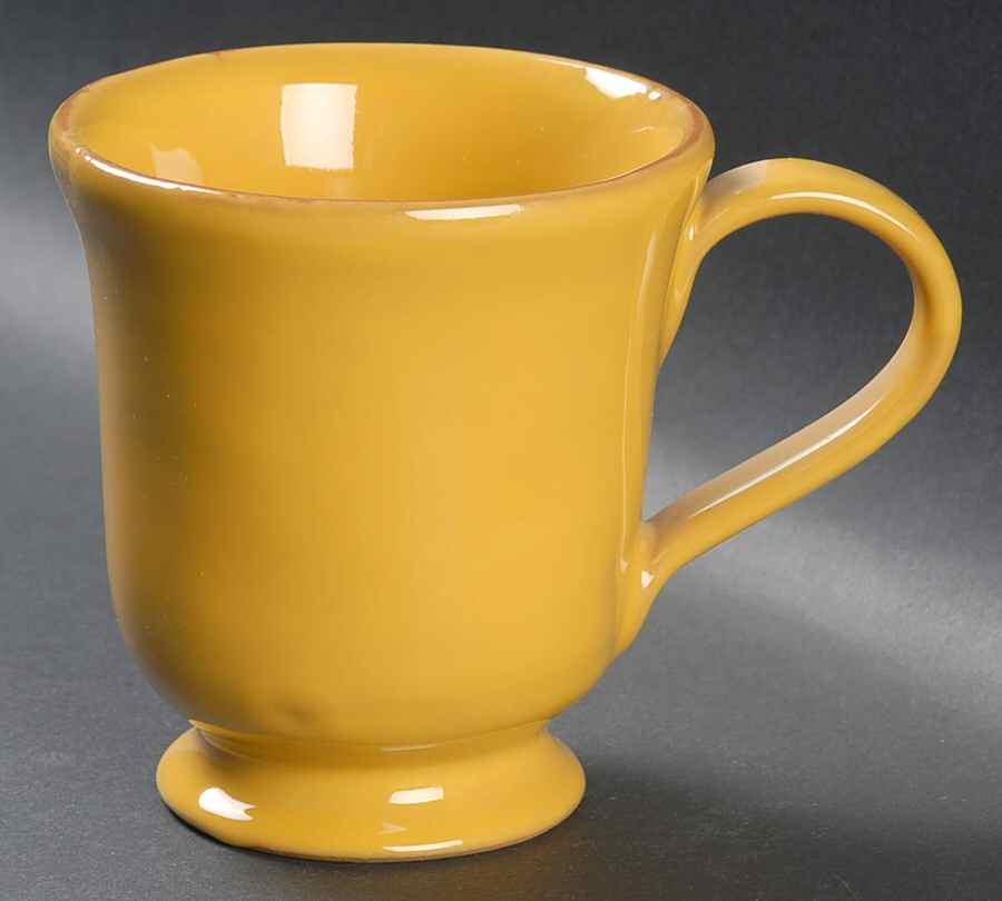 Fantasia Yellow (Solid Color) Footed Mug by Vietri (Italy)-1