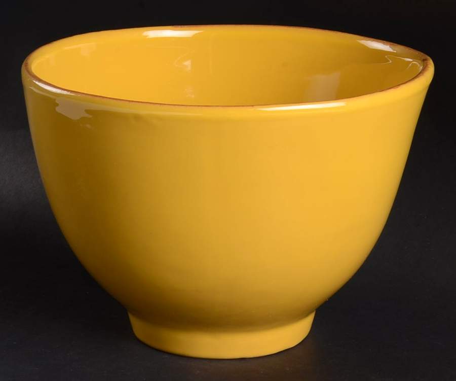 Fantasia Yellow (Solid Color) 8" Round Vegetable Bowl by Vietri (Italy)-1