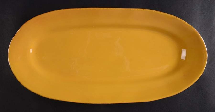 Fantasia Yellow (Solid Color) 16" Oval Serving Platter by Vietri (Italy)-1