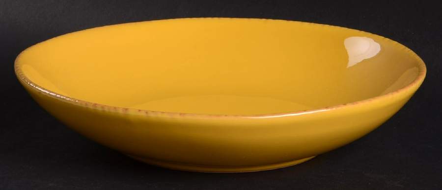 Fantasia Yellow (Solid Color) 8" Individual Pasta Bowl by Vietri (Italy)-1