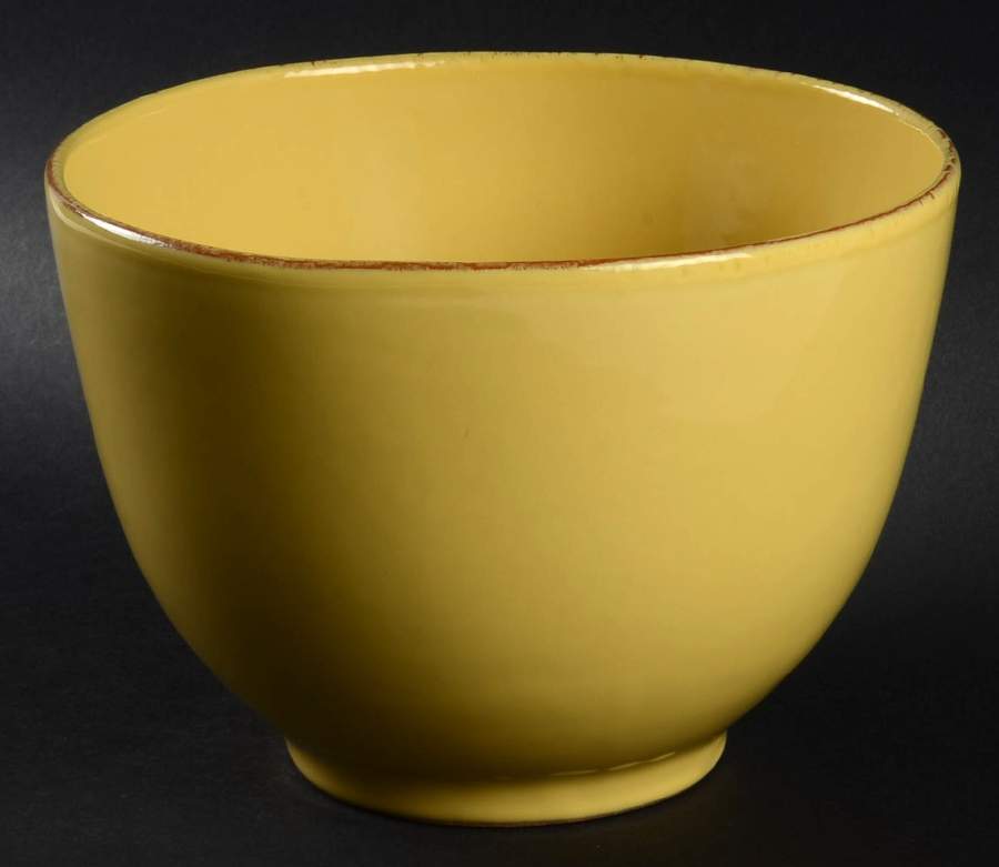 Fantasia Yellow (Solid Color) 7" Round Vegetable Bowl by Vietri (Italy)-1