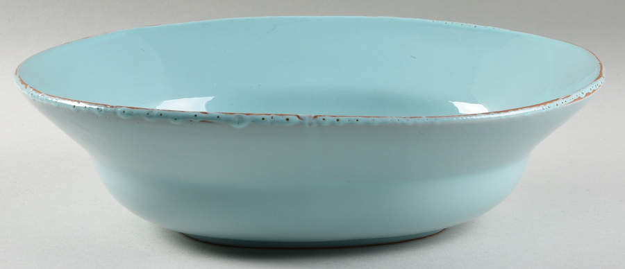 Fantasia Light Blue (Solid Color) 12" Oval Vegetable Bowl by Vietri (Italy)-1
