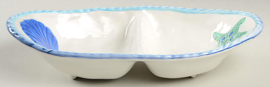 Mare Misto Oval Divided Vegetable Bowl by Vietri (Italy)-1