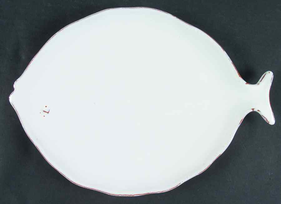 Pesce Bianco White Luncheon Plate by Vietri (Italy)-1