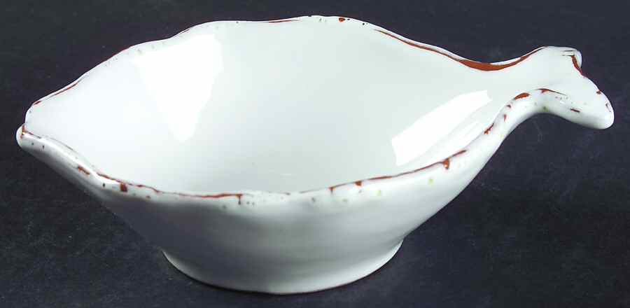 Pesce Bianco White Condiment Bowl by Vietri (Italy)-1