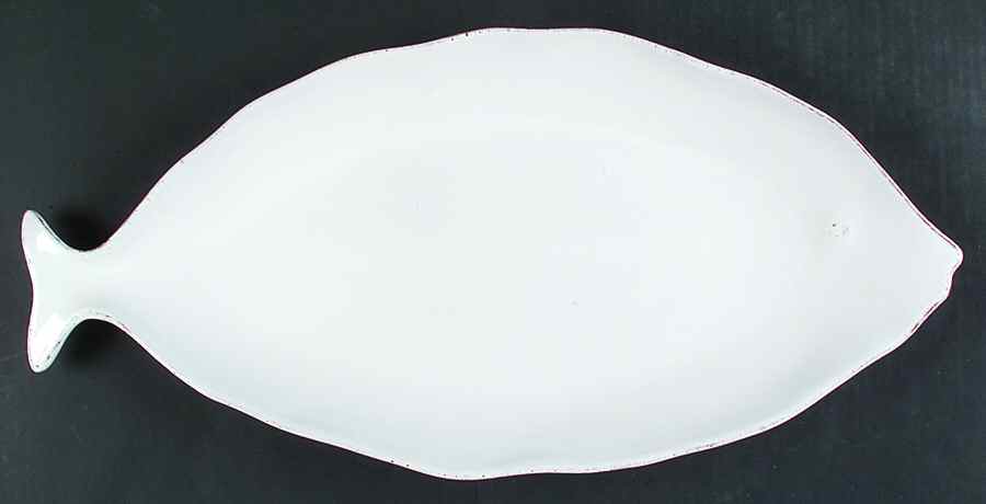 Pesce Bianco White 20" Oval Serving Platter by Vietri (Italy)-1