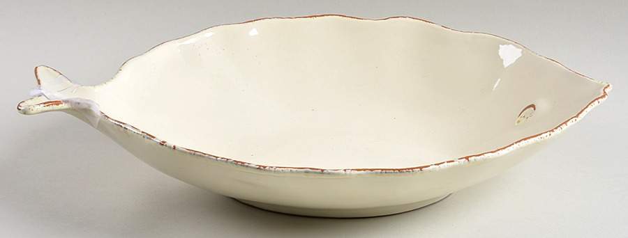 Pesce Bianco White 14" Large Oval Bowl by Vietri (Italy)-1