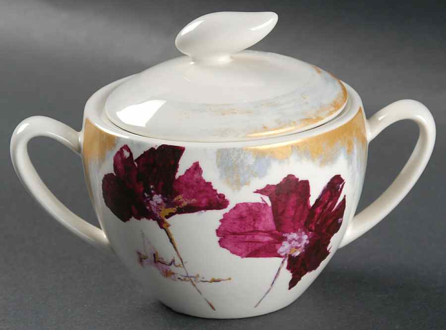 Lilac Sugar Bowl & Lid by Vista Alegre-1