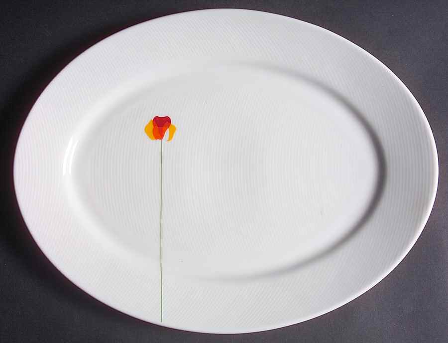 Poppy Papoilas 12" Oval Serving Platter by Vista Alegre-1