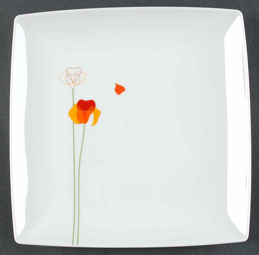 Poppy Papoilas Square Salad Plate by Vista Alegre-1
