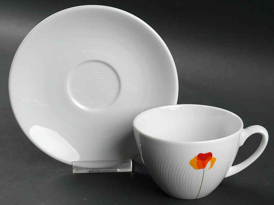 Poppy Papoilas Flat Cup & Saucer Set by Vista Alegre-1