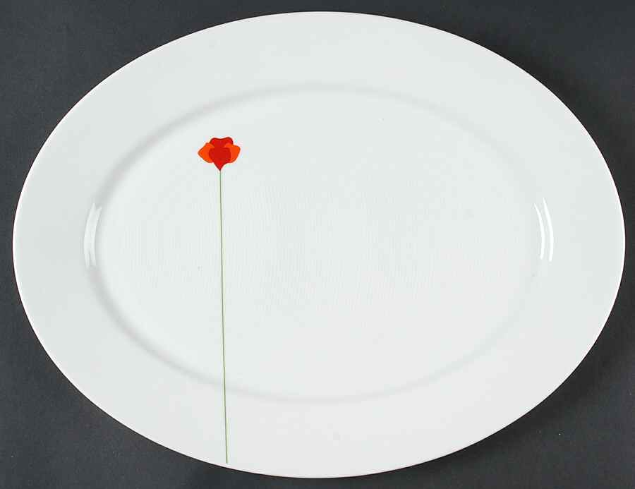 Poppy Papoilas 17" Oval Serving Platter by Vista Alegre-1