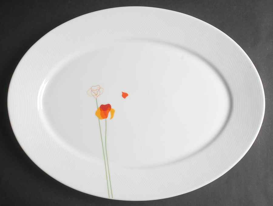 Poppy Papoilas 14" Oval Serving Platter by Vista Alegre-1