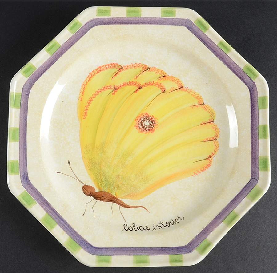 Butterfly (Octagonal) Dinner Plate by Vietri (Italy)-1