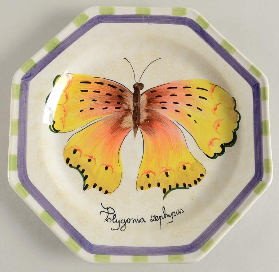 Butterfly (Octagonal) Dinner Plate by Vietri (Italy)-1