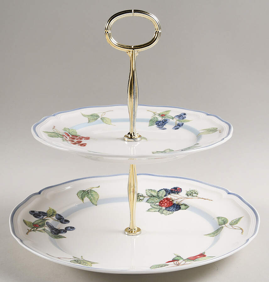 Cottage 6 5/8"-10"  2 Tiered Serving Tray (Dp, Sp) HC by Villeroy & Boch-1