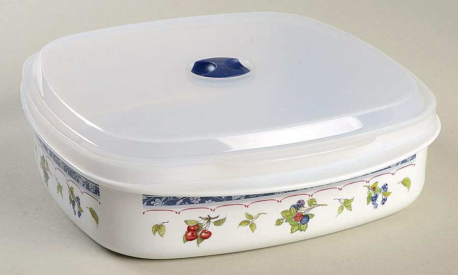 Cottage 40 Oz Square Plastic Microwave Bowl w/Vent Lid by Villeroy & Boch-1