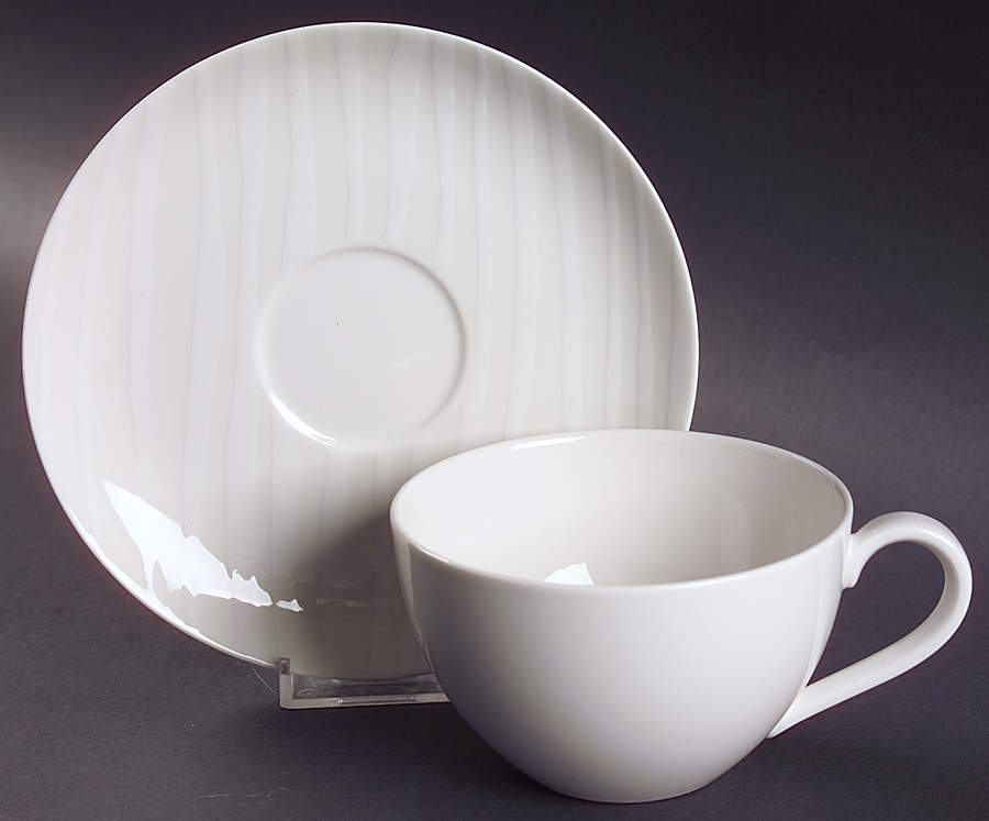 Dune Lines Breakfast Cup & Cream Soup Saucer Set by Villeroy & Boch-1