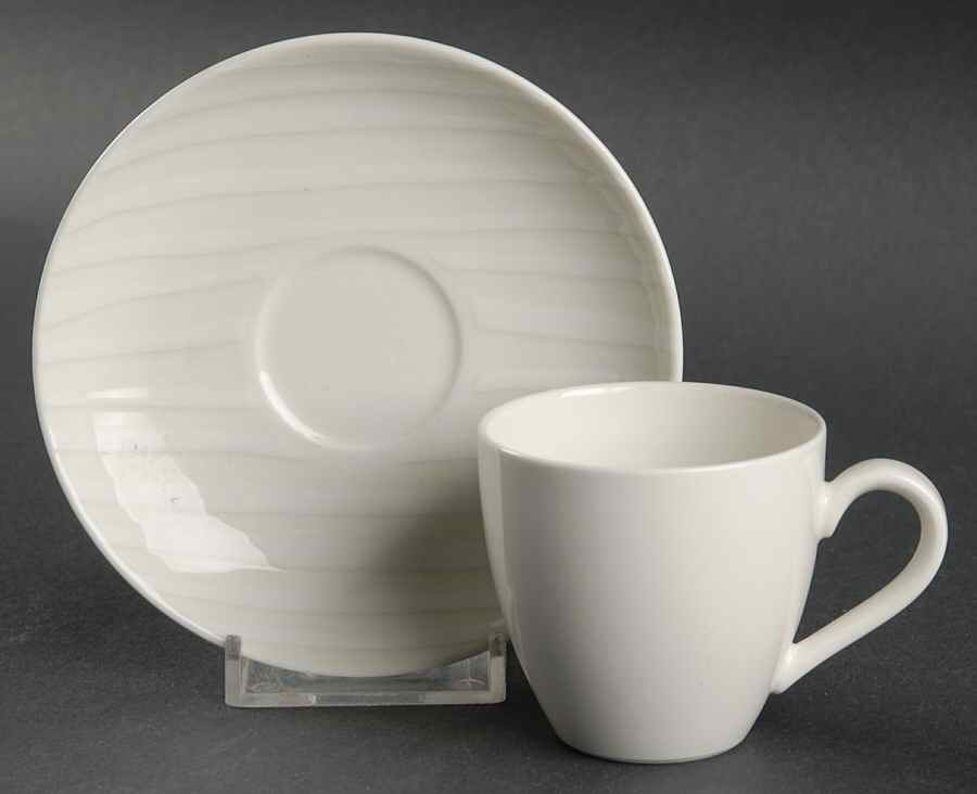 Dune Lines Flat Demitasse Cup & Saucer Set by Villeroy & Boch-1