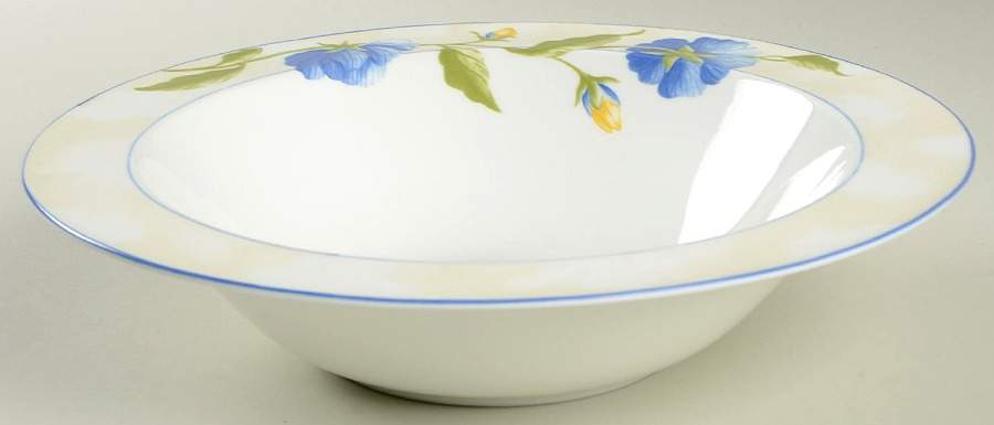 Blue Pansy 10" Round Vegetable Bowl by Victoria & Beale-1