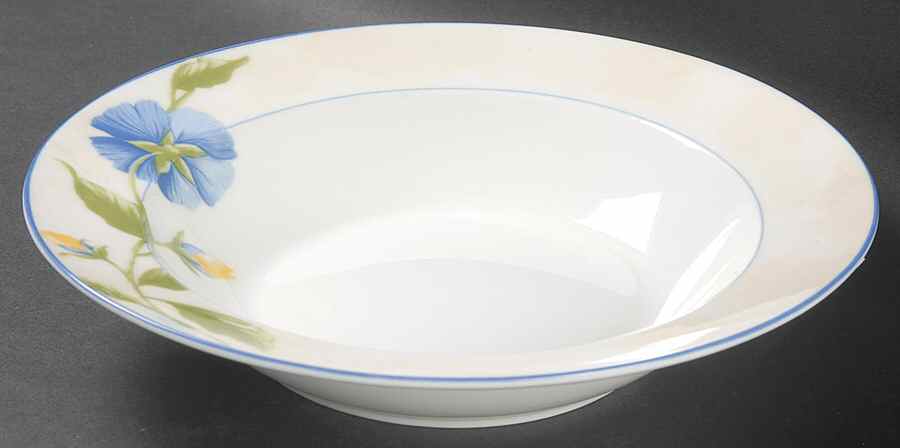 Blue Pansy Rim Soup Bowl by Victoria & Beale-1