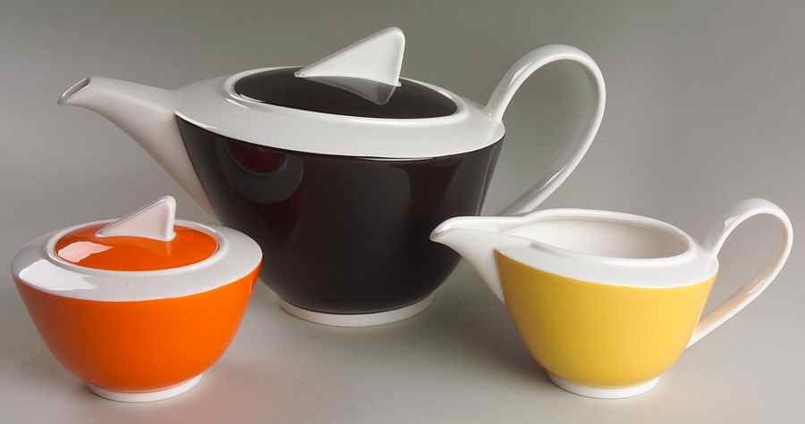Wonderful World Black (3 Pc Tea Set (Creamer2, Sugar1, Teapot/Coffeepot) by Villeroy & Boch-1